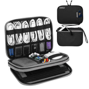 Custodia multifunzionale per cavo dati per caricabatterie per cuffie Alimentatore portatile, dimensioni:M, 25 x 18 x 5 cm, 25 x 18 x 5cm (Black), 25 x 18 x 5cm (Grey)