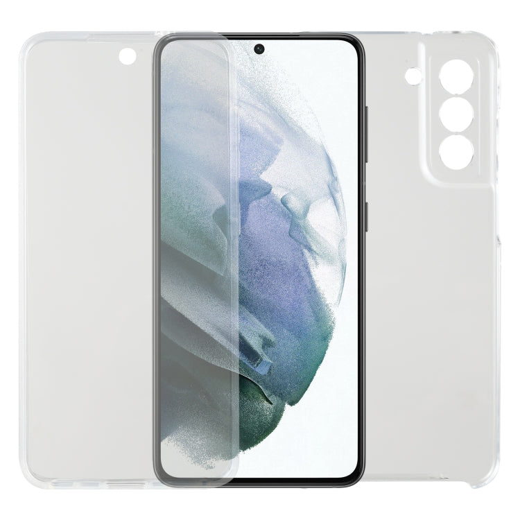 Per Samsung Galaxy S21 FE PC+TPU Custodia morbida trasparente bifacciale ultrasottile a copertura totale, For Samsung Galaxy S21 FE
