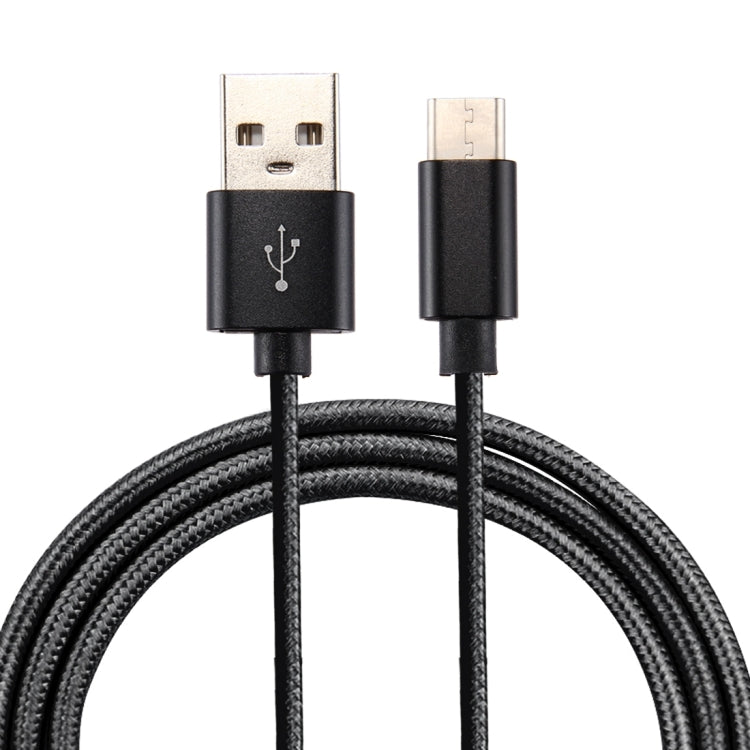 Cavo di ricarica per sincronizzazione dati da USB a USB-C/Type-C Knit Texture, lunghezza cavo: 1 m, uscita totale 3 A, trasferimento dati 2 A