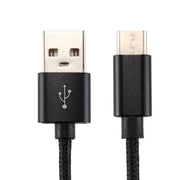 Cavo di ricarica per sincronizzazione dati da USB a USB-C/Type-C Knit Texture, lunghezza cavo: 1 m, uscita totale 3 A, trasferimento dati 2 A