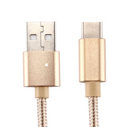 Cavo di ricarica per sincronizzazione dati da USB a USB-C / Type-C Knit Texture, lunghezza cavo: 2 m, uscita 3 A