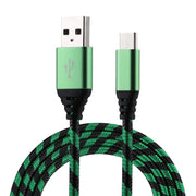 Cavo di ricarica per sincronizzazione dati in stile tessuto in nylon da USB a USB-C / Type-C da 1 m