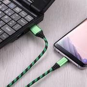 Cavo di ricarica per sincronizzazione dati in stile tessuto in nylon da USB a USB-C / Type-C da 1 m