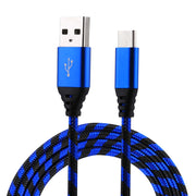 Cavo di ricarica per sincronizzazione dati in stile tessuto in nylon da USB a USB-C / Type-C da 1 m