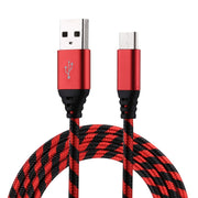 Cavo di ricarica per sincronizzazione dati in stile tessuto in nylon da USB a USB-C / Type-C da 1 m