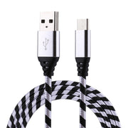Cavo di ricarica per sincronizzazione dati in stile tessuto in nylon da USB a USB-C / Type-C da 1 m