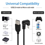 Cavo dati di ricarica con treccia in nylon da micro USB maschio a USB maschio a forma di U, Micro USB to USB