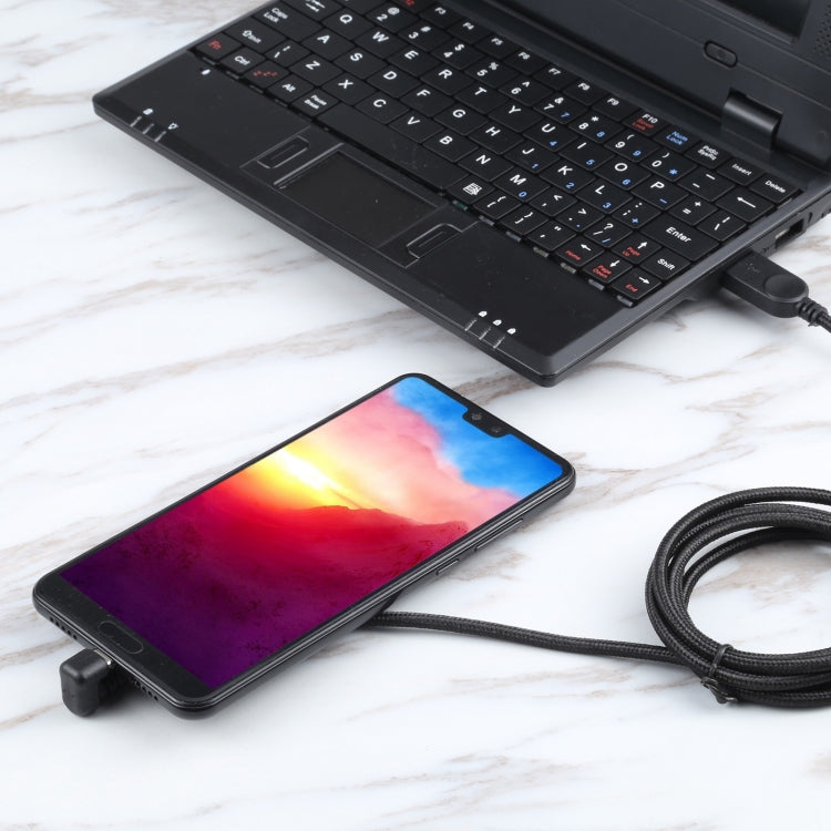 Cavo ricarica USB-C a USB maschio con treccia nylon 1,5m