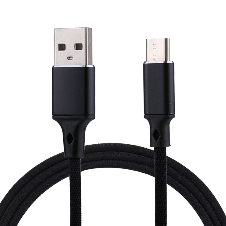Cavo di ricarica per sincronizzazione dati in nylon con uscita da USB a USB-C / Type-C da 1 m 2A, 2A Black, 2A Pink, 2A Grey, 2A Blue, 2A Red, 2A White
