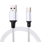 Cavo di ricarica per sincronizzazione dati in nylon con uscita da USB a USB-C / Type-C da 1 m 2A, 2A Black, 2A Pink, 2A Grey, 2A Blue, 2A Red, 2A White