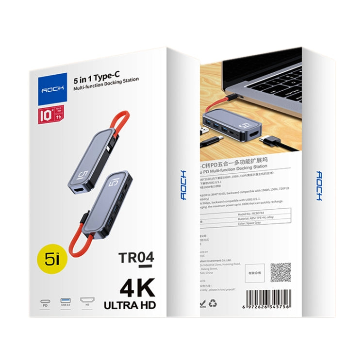 Docking station ROCK RT16 5 in 1 USB-C con HDMI 4K