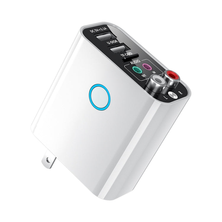 K16 2 in 1 3,5 mm AUX + RAC Ricevitore trasmettitore audio Bluetooth 5.0 plug-in a doppia uscita con telecomando, spina americana, US Plug