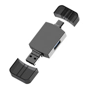 Lettore di schede 3 in 1 da USB-C/Tipo-C a USB + Micro USB OTG Adattatore TF/SD, Micro USB