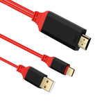 Interfaccia USB-C 2 in 1 con cavo HDMI Ultra HD 4K 2m rossa