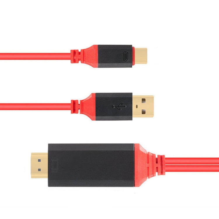 Interfaccia USB-C 2 in 1 con cavo HDMI Ultra HD 4K 2m rossa