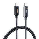REMAX RC-128a Cavo dati di ricarica intrecciato in lega di zinco con display digitale intelligente da 100 W da tipo C / da USB-C a tipo C / USB-C, lunghezza: 1,2 m