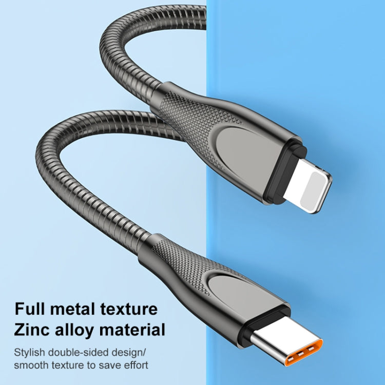ADC-009 Cavo dati di ricarica rapida per tubo flessibile in lega di zinco da USB a USB-C / Type-C, lunghezza cavo: 1 m, USB to USB-C / Type-C