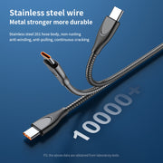 ADC-009 Cavo dati di ricarica rapida per tubo flessibile in lega di zinco da USB a USB-C / Type-C, lunghezza cavo: 1 m, USB to USB-C / Type-C