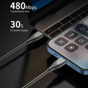 ADC-009 Cavo dati di ricarica rapida per tubo flessibile in lega di zinco da USB a USB-C / Type-C, lunghezza cavo: 1 m, USB to USB-C / Type-C