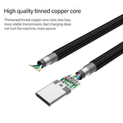 Cavo dati intrecciato da USB-C/Type-C maschio a USB-C/Type-C maschio da 60 W, lunghezza cavo: 1 m