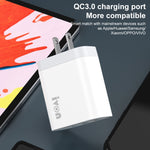 Caricatore da viaggio a tre porte USB IVON AD37 5A QC 3.0, spina americana, AD37