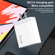 Caricatore da viaggio a tre porte USB IVON AD37 5A QC 3.0, spina americana, AD37