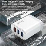 Caricatore da viaggio a tre porte USB IVON AD37 5A QC 3.0, spina americana, AD37