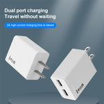 Caricatore da viaggio doppia porta USB IVON 5V 2.1A spina USA
