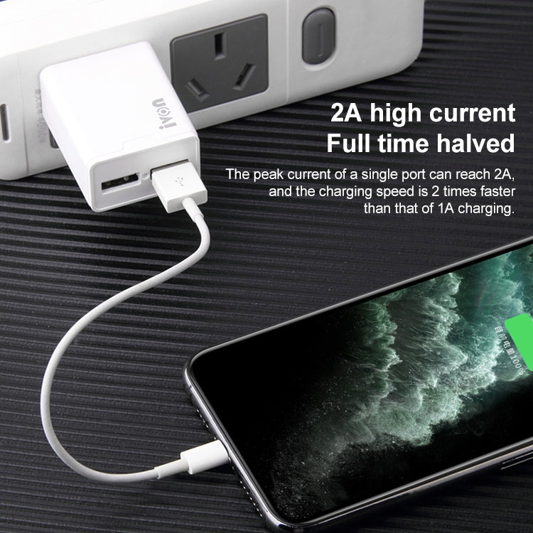 Caricatore da viaggio doppia porta USB IVON 5V 2.1A spina USA