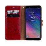 Custodia portafoglio in pelle per Galaxy A6 2018