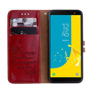 Custodia portafoglio in pelle per Galaxy J6 2018 UE