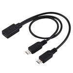 Cavo adattatore USB-C femmina a 2 Micro USB maschio 30 cm