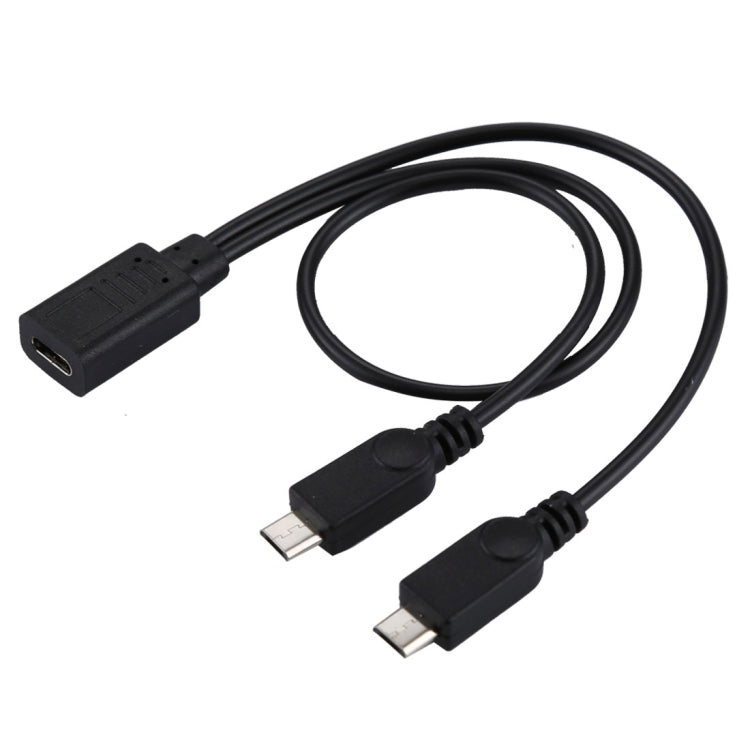 Cavo adattatore USB-C femmina a 2 Micro USB maschio 30 cm