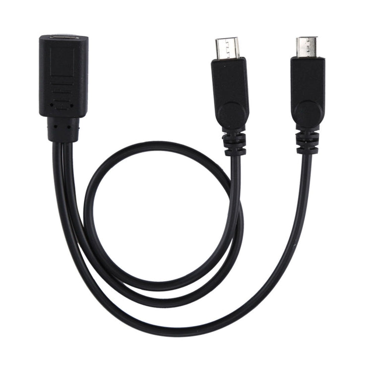 Cavo adattatore USB-C femmina a 2 Micro USB maschio 30 cm