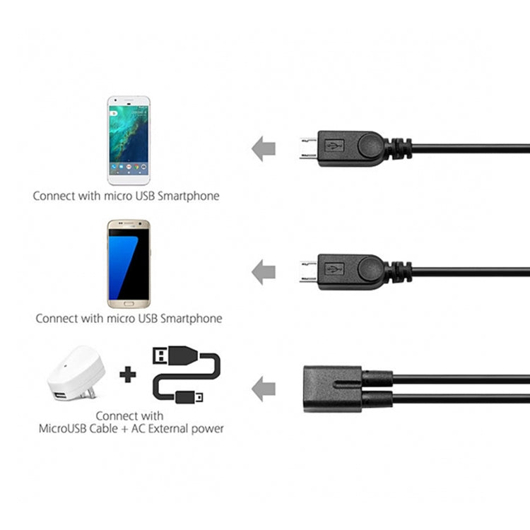 Cavo adattatore USB-C femmina a 2 Micro USB maschio 30 cm
