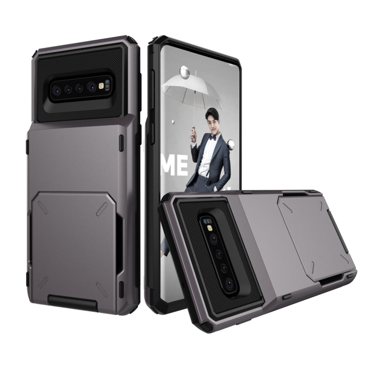 Custodia TPU e PC con slot carte per Galaxy S10