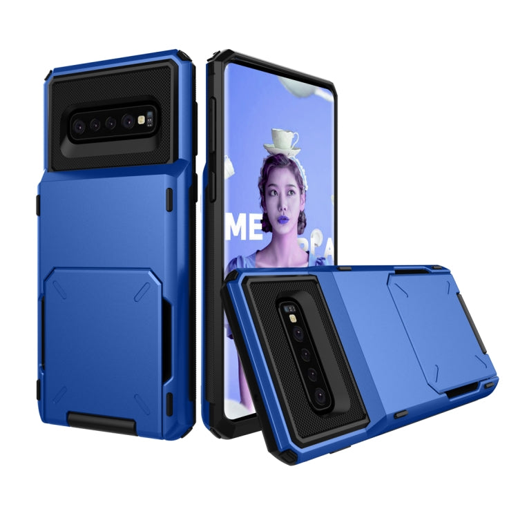 Custodia TPU e PC con slot carte per Galaxy S10