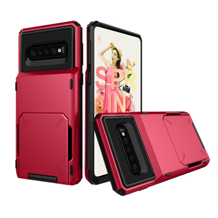 Custodia TPU e PC con slot carte per Galaxy S10