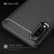 Custodia TPU effetto fibra di carbonio per Samsung Galaxy A50