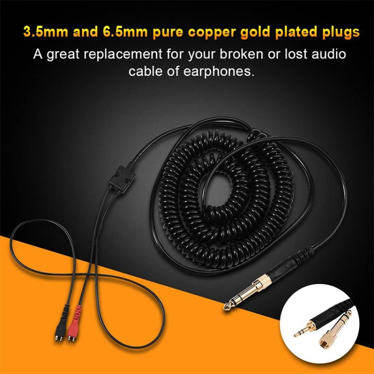 ZS0095 Per cavo a molla per auricolari Sennheiser HD25 / HD560 / HD540 / HD430 / HD250, lunghezza cavo: 1,5 m-5 m, ZS0095