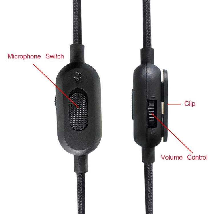 ZS0159 Per Logitech G433 / G233 / G Pro / G Pro X Cavo audio per cuffie da gioco da 3,5 mm maschio a maschio con controllo via cavo, Lunghezza cavo: 2 m