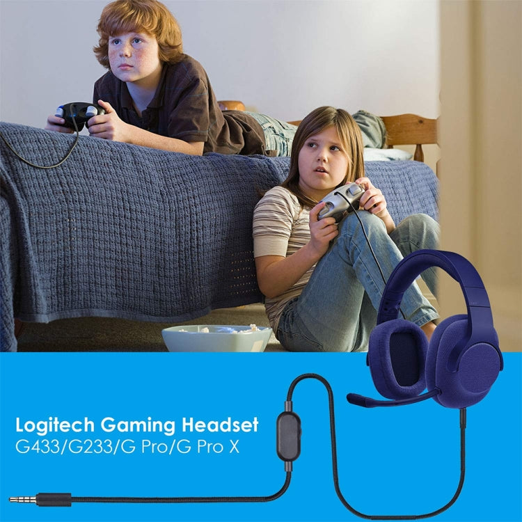 ZS0159 Per Logitech G433 / G233 / G Pro / G Pro X Cavo audio per cuffie da gioco da 3,5 mm maschio a maschio con controllo via cavo, Lunghezza cavo: 2 m