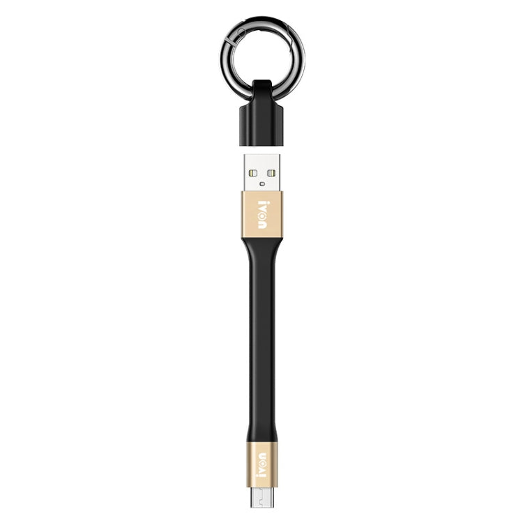 Cavo dati portatile IVON CA90 3.1A Max da USB a USB-C / Type-C con anello, lunghezza: 14,5 cm, Type-C