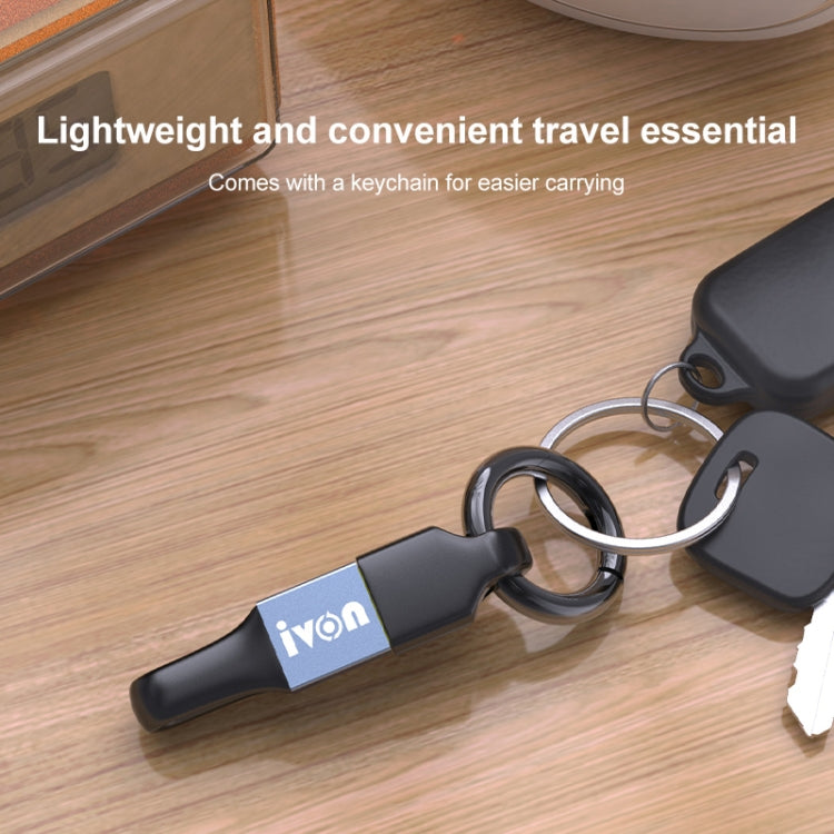 Cavo dati portatile IVON CA90 3.1A Max da USB a USB-C / Type-C con anello, lunghezza: 14,5 cm, Type-C