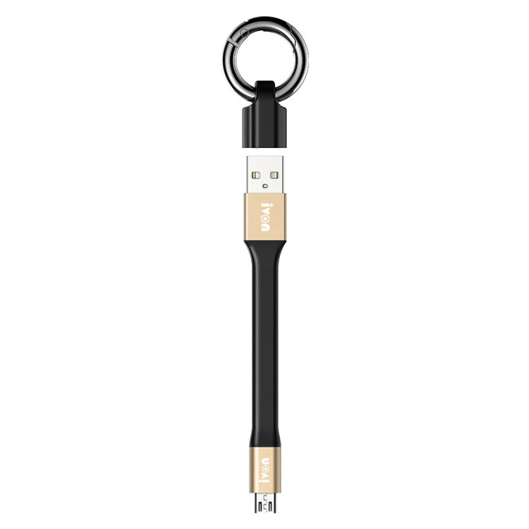 IVON CA90 Cavo dati portatile da USB a micro USB max 3,1 A con anello, lunghezza: 14,5 cm, Micro USB