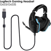 ZS0155 Per Logitech G633 / G633s Cavo audio per cuffie USB Supporto per chiamate / Illuminazione per cuffie, Lunghezza cavo: 2 m, For Logitech G633 2m