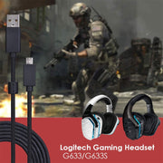 ZS0155 Per Logitech G633 / G633s Cavo audio per cuffie USB Supporto per chiamate / Illuminazione per cuffie, Lunghezza cavo: 2 m, For Logitech G633 2m