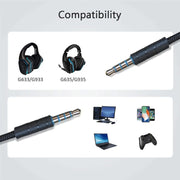 ZS0195 Cavo audio per cuffie da gioco Logitech G633 / G635 / G933 / G935 da 3,5 mm, lunghezza cavo: 1,5 m, For Logitech G633 1.5m