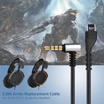 ZS0135 Per cavo audio per auricolari SteelSeries Arctis 3/5/7, lunghezza cavo: 2 m, Audio Cable Black, Audio Cable Silver
