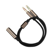 ZS0135 Per SteelSeries Arctis 3/5/7 Cavo adattatore per auricolari da 3,5 mm femmina a doppio maschio da 3,5 mm, Lunghezza cavo: 30 cm, Adapter Cable